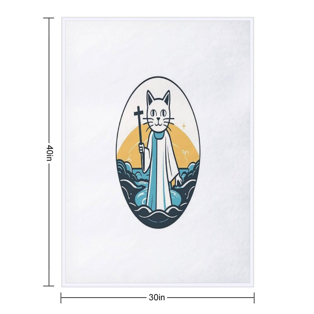 Jesus Kitten, Jesus Is Savior Cat Quick-dry Throw Blanket