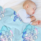 Miku And Cinnamoroll with Bows Plush Throw Blanket