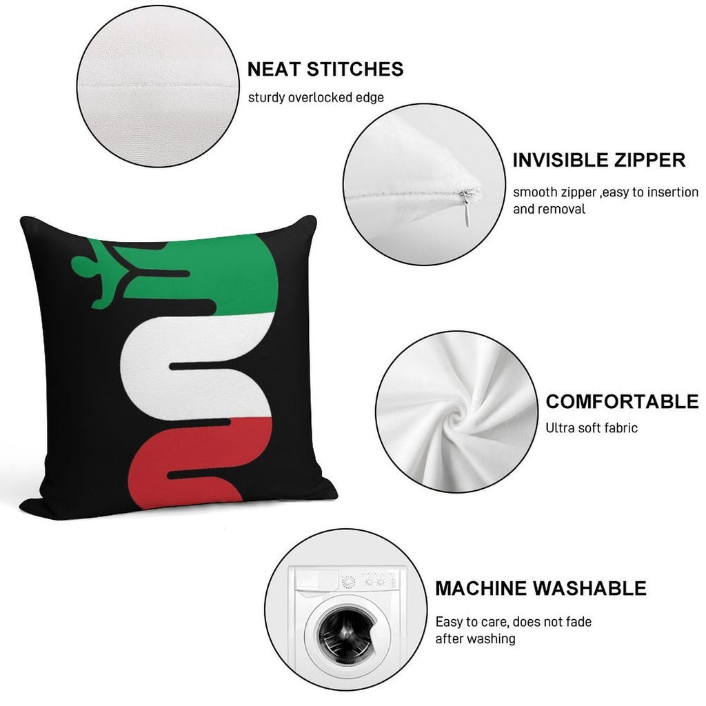 Alfa Romeo Snake  Classic T-Shirt Soft Shrink-Resistant Throw Pillow