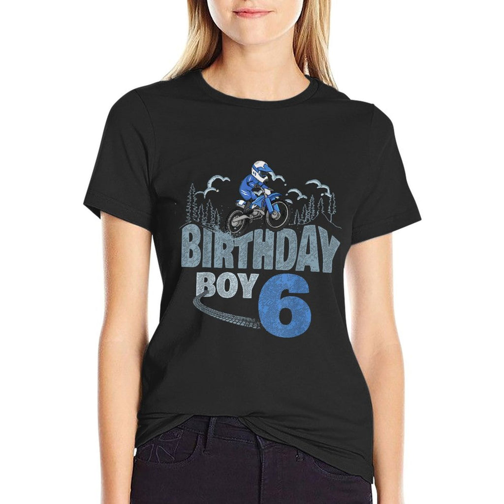 6th Birthday Boy Dirt Bike Motocross 6 Years Old Bday  Durable T-Shirt