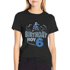6th Birthday Boy Dirt Bike Motocross 6 Years Old Bday  Durable T-Shirt