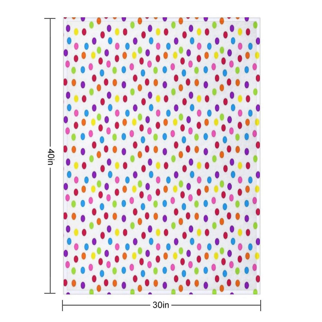 Rainbow Multi-color Confetti Polka Dot All-season Throw Blanket