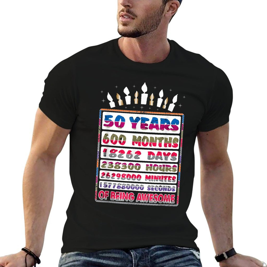 50 Years Old 600 Months Since 1970 50th Birthday Gift Candle  Vintage-inspired T-Shirt