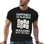 Womens Funny Mahjong Gift Cool Happiness Is Playing Mahjong Girls  Wrinkle-resistant T-Shirt