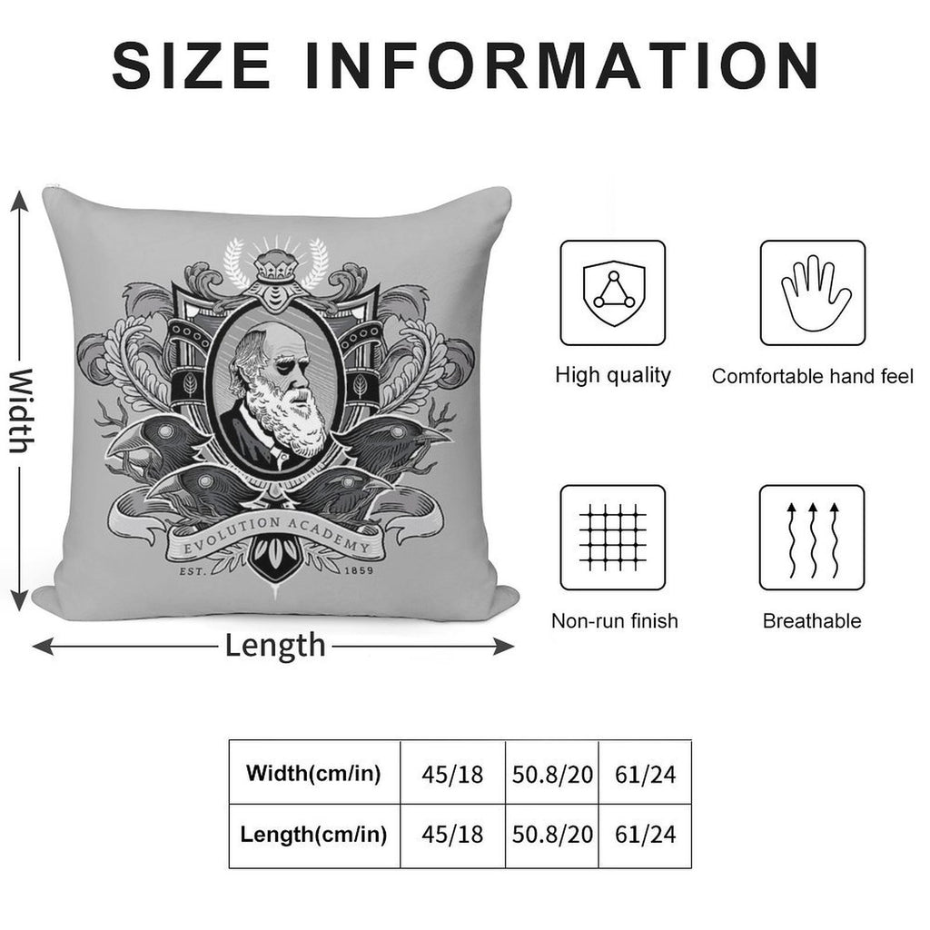 Evolution Academy Soft Decorative Cover Throw Pillow