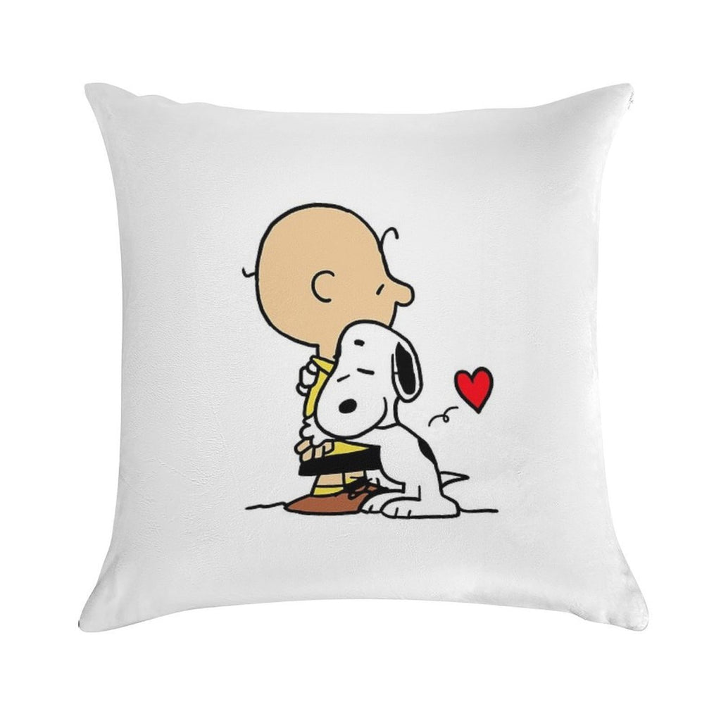 Minimalist Black And White Polkadots Soft Short Plush Fabric Throw Pillow