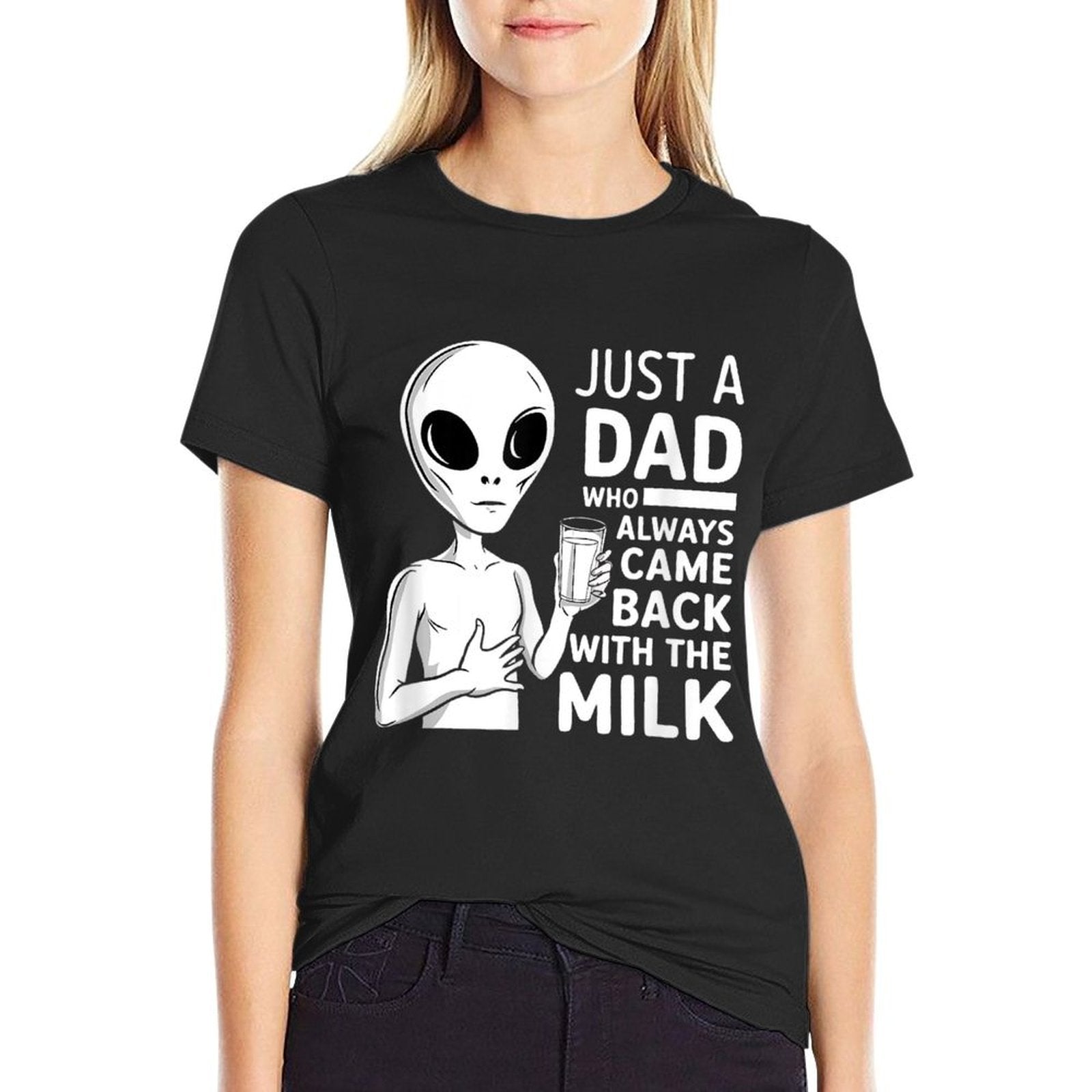 Just A Dad Who Always Came Back With The Milk  Cotton T-Shirt