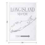 Long Island Map Machine-washable Throw Blanket