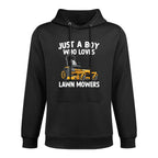Just A Boy Who Loves Lawn Mowers Gardener Kids Toddler Boys Unisex Design Hoodie