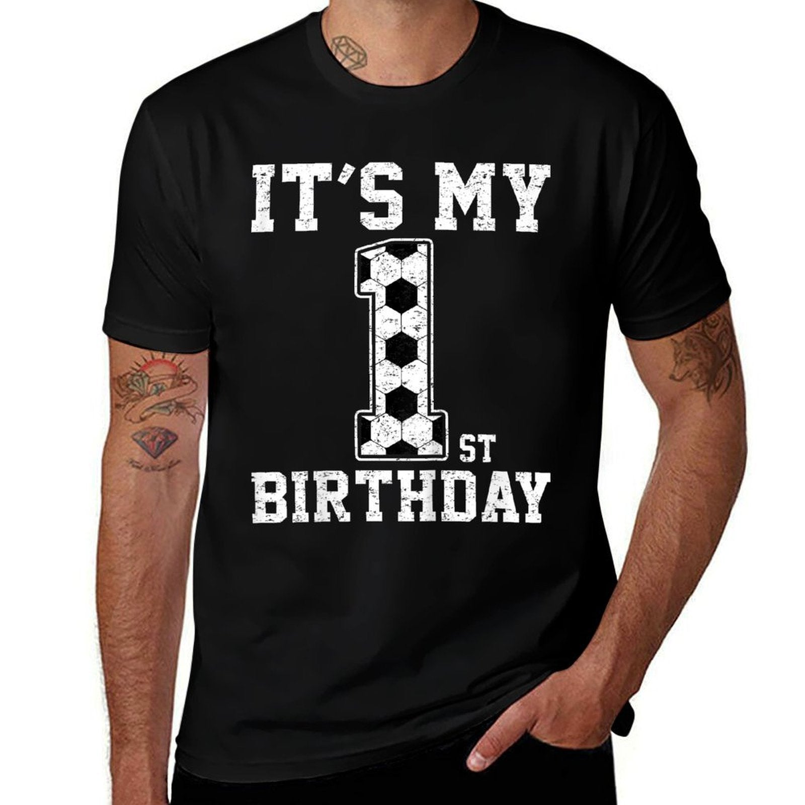 Kids 1st Birthday Soccer Player One 1 Years Old Birthday Boy  Wrinkle-resistant T-Shirt