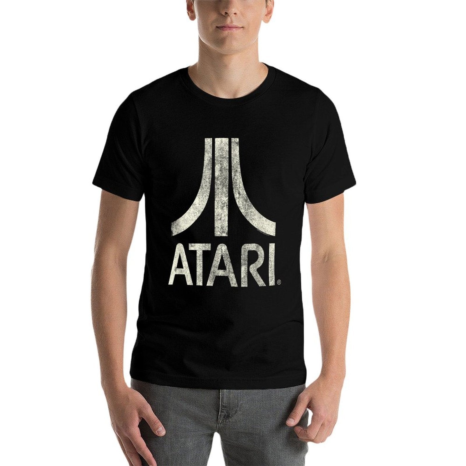 Ripple Junction X ATARI Classic Video Game Logo Design Print  Oversized Silhouette T-Shirt