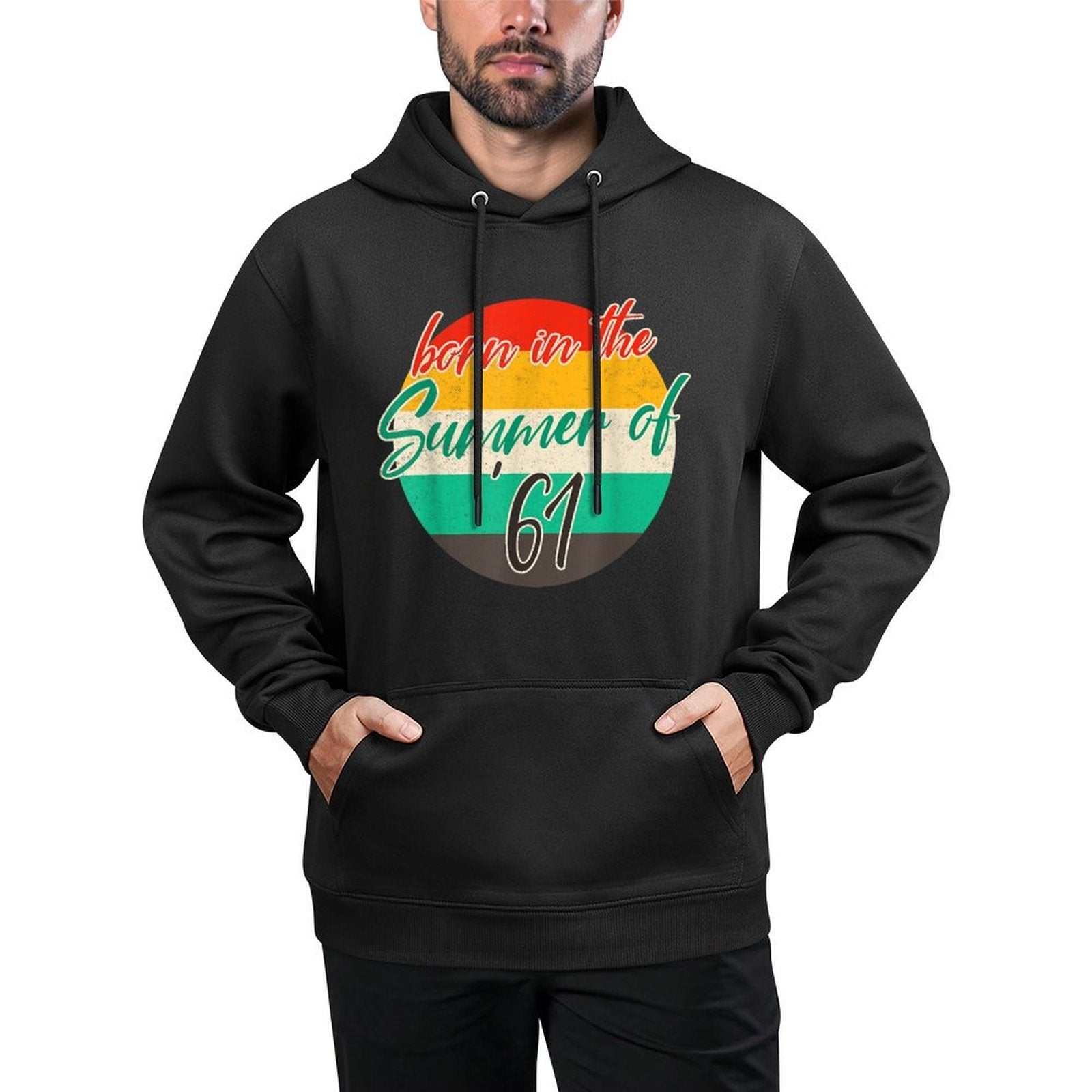 Born In The Summer 1961 60 Years Old Vintage 60th Birthday Casual Wear Hoodie