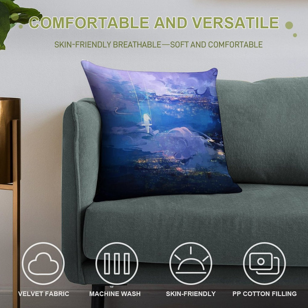 Above The Clouds Soft Easy Maintenance Throw Pillow