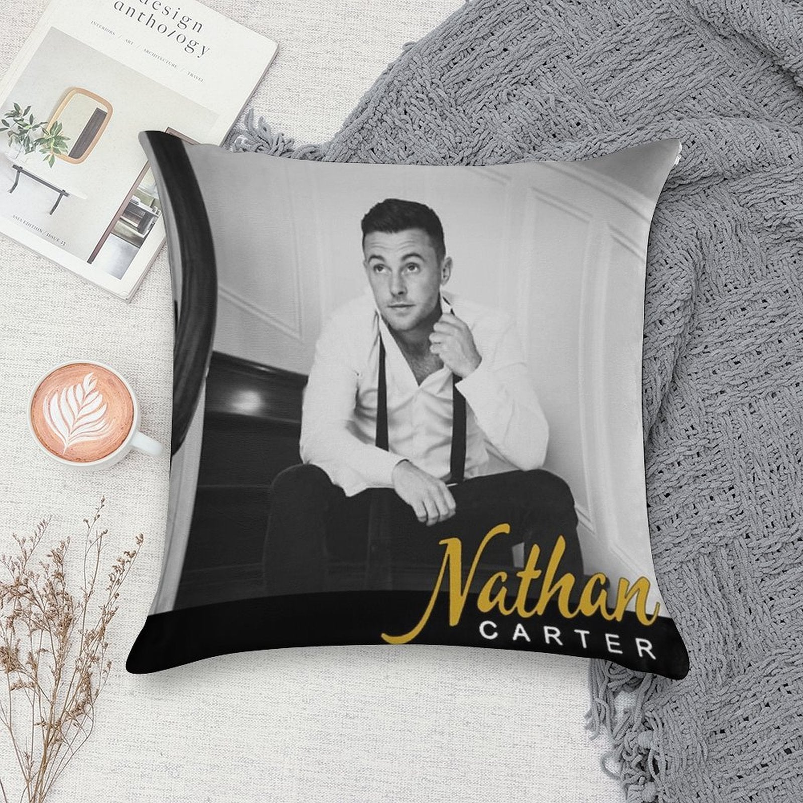 Handsome Nathan Carter Soft Luxury Feel Throw Pillow