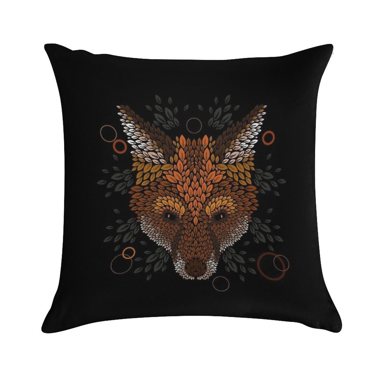 Fox Face Soft Hidden Zipper Throw Pillow