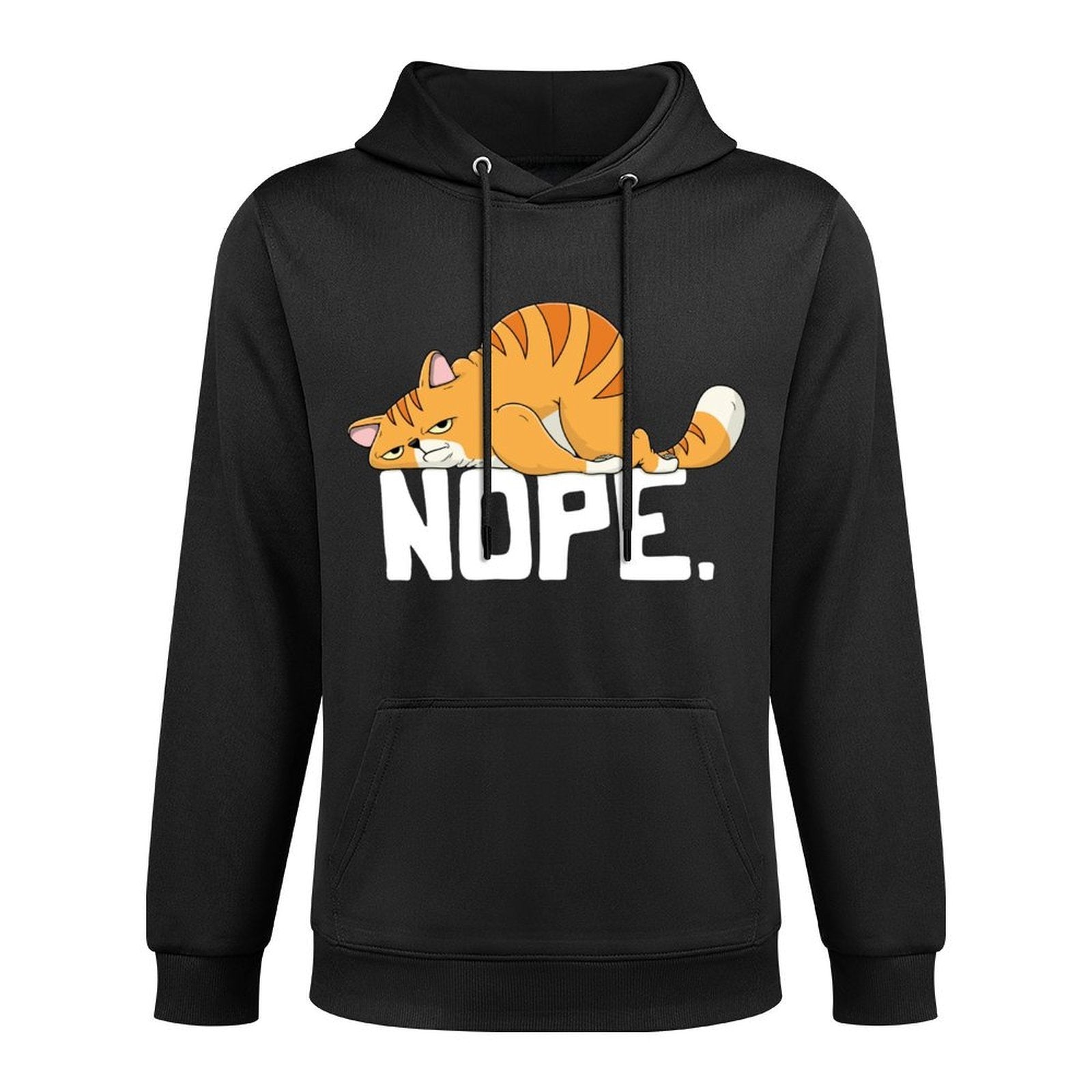 Grapheino Co. Funny Nope Cat Apparel  Gifts Unisex-Adult Cat Lovers Lazy Cat Customizable Surface Hoodie