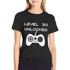 Level 30 Unlocked Gaming - 30th Birthday Gift  Cotton T-Shirt
