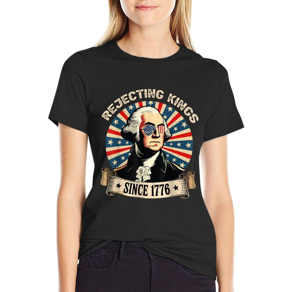 US Rejecting Kings Since 1776 4th of July Outfit  Relaxed-fit T-Shirt