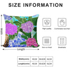 Hydrangea in Chinoiserie Jars Soft Shrink-Resistant Throw Pillow