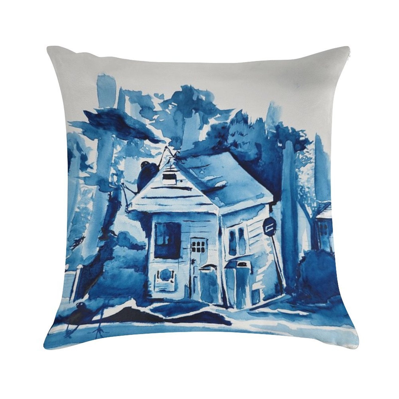 Watercolor Dabble Soft Decorative Cover Throw Pillow