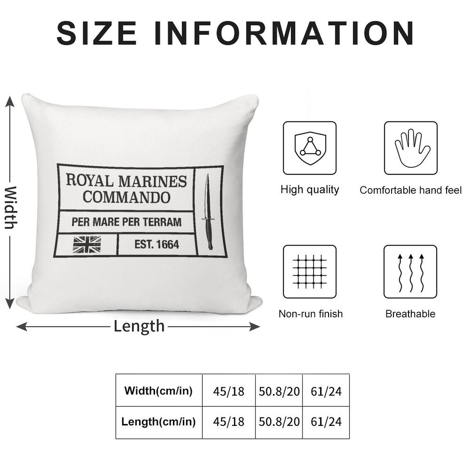 Royal Marines Commando Moto Per Mare Per Terram Soft Anti-Pilling Throw Pillow