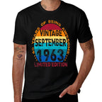 60 Years Old Vintage September 1963 Distressed 60th Birthday  Classic T-Shirt