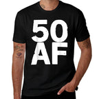 50 AF - 50th Birthday Men Women Fifty Gift  Heathered Texture T-Shirt
