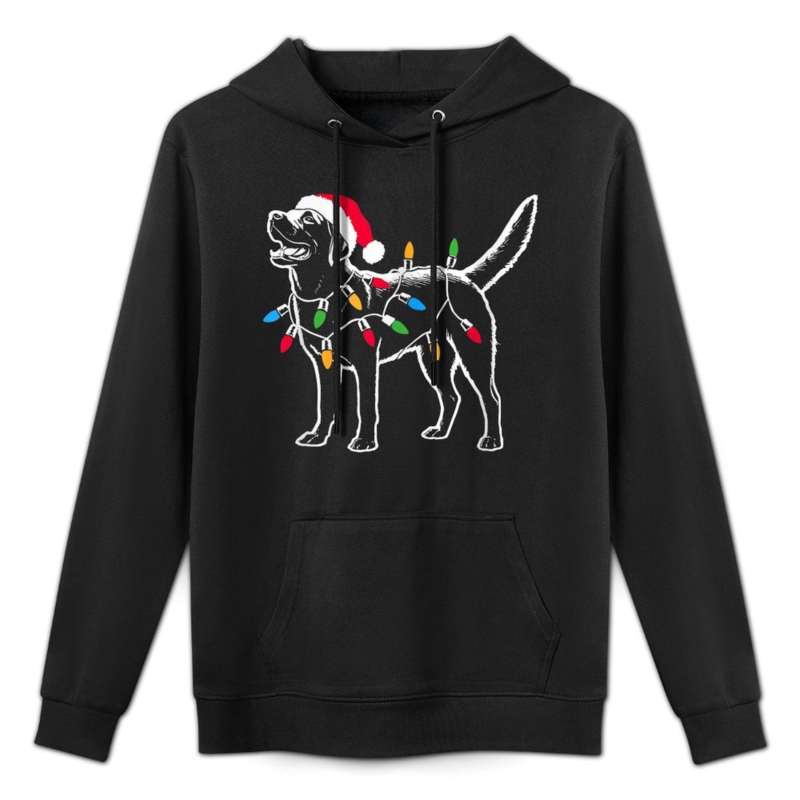 Funny Santa Labrador Retriever Christmas Lights Dog Lover for Men Women Pilling-Resistant Hoodie