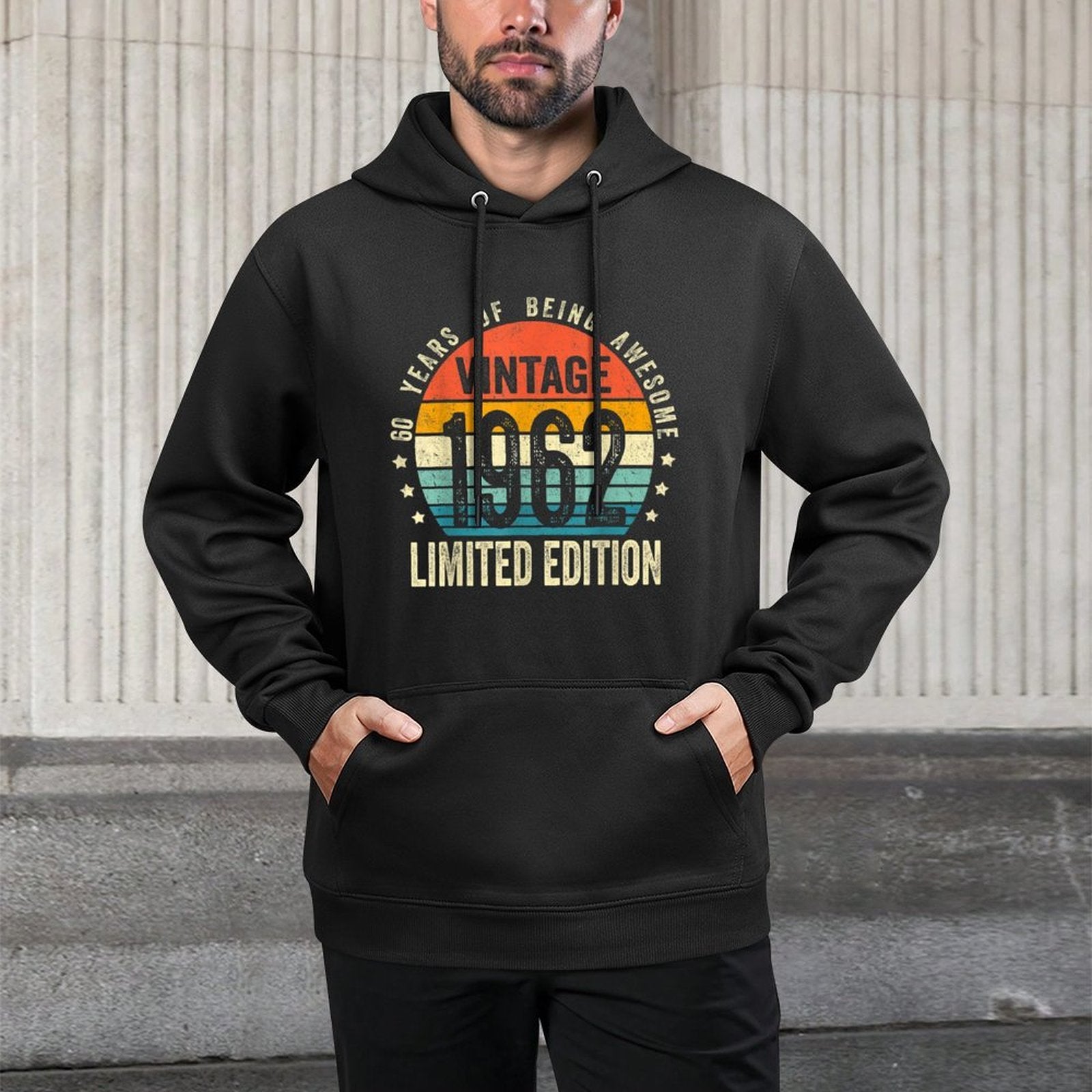 60 Year Old Gifts Vintage 1962 Limited Edition 60th Birthday Breathable Fabric Hoodie