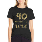 40 And Wild Leopard Print 40th Birthday Party Idea For Women  Moisture-wicking T-Shirt