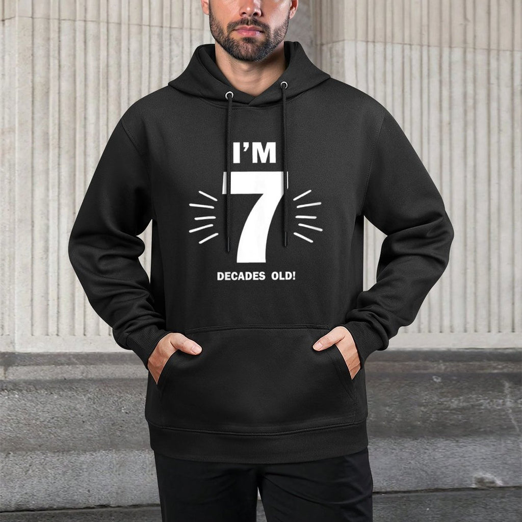 Womens Funny 70th Birthday Gift for 70 Year Old, 7 Decades Layering Staple Hoodie