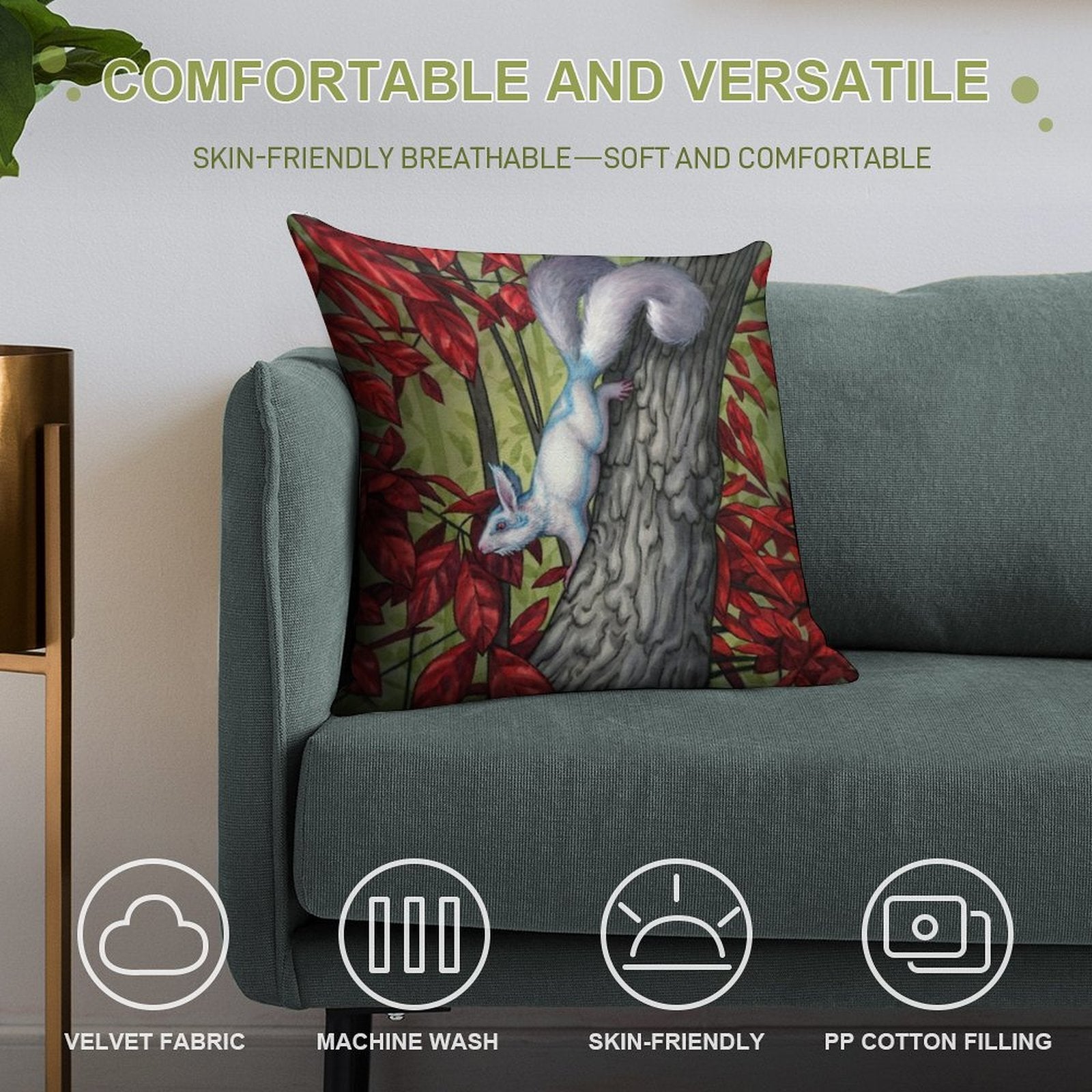 Autumn Spirit Soft High-Density Material Throw Pillow