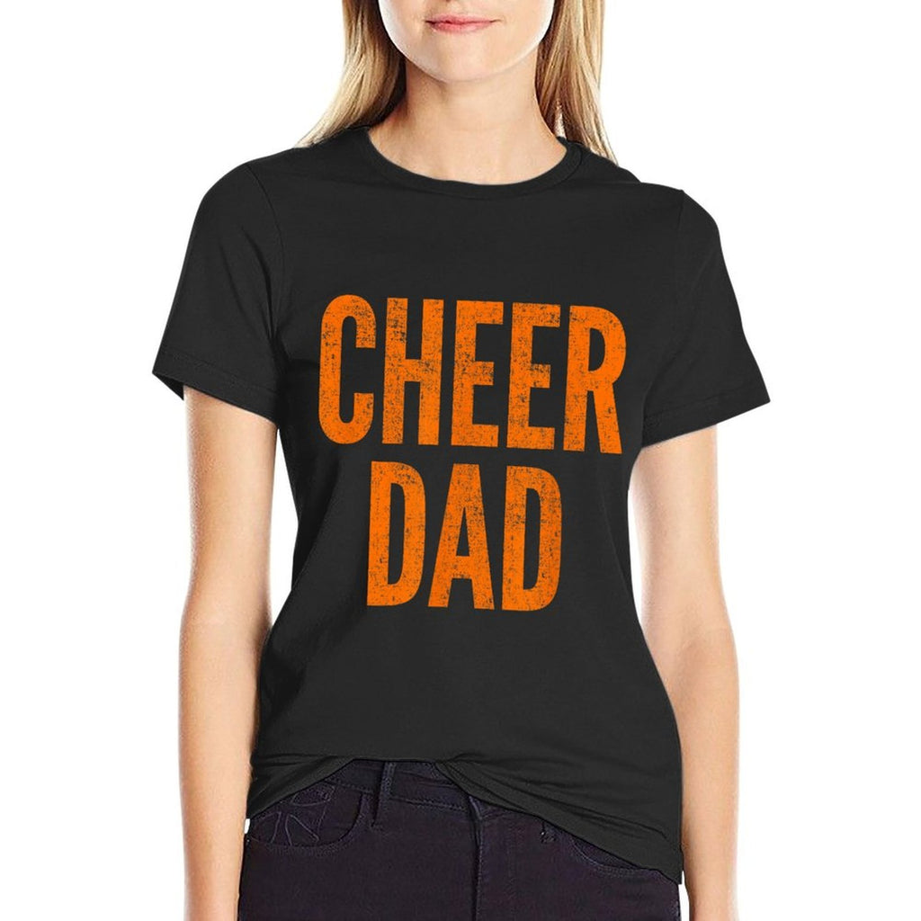 Cheer Dad Orange And Black Cheerleading Matching Parents  Graphic-printed T-Shirt