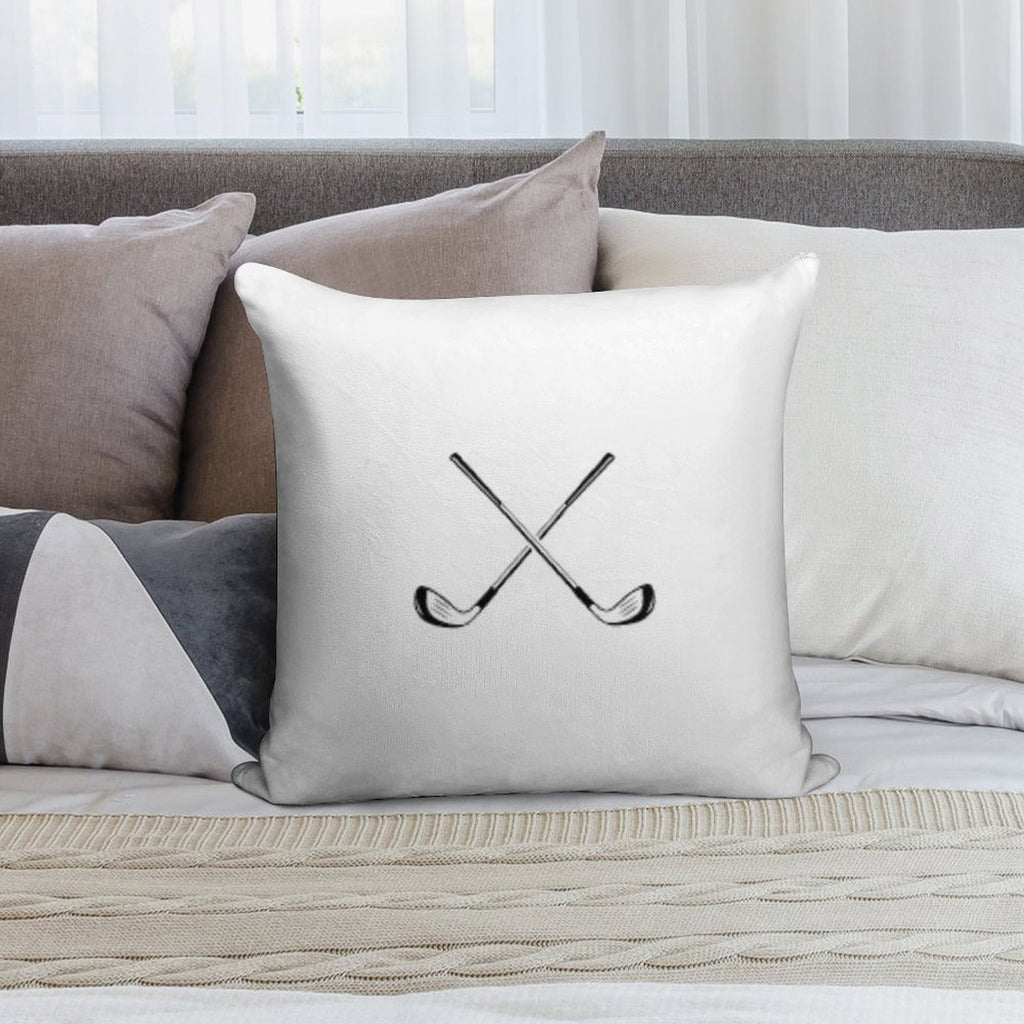 Crossed Golf Clubs Logo Soft Skin-Friendly Throw Pillow