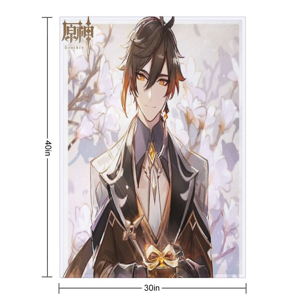 Genshin Impact - Zhongli Valentine Official Artwork 2021 Lightweight Throw Blanket