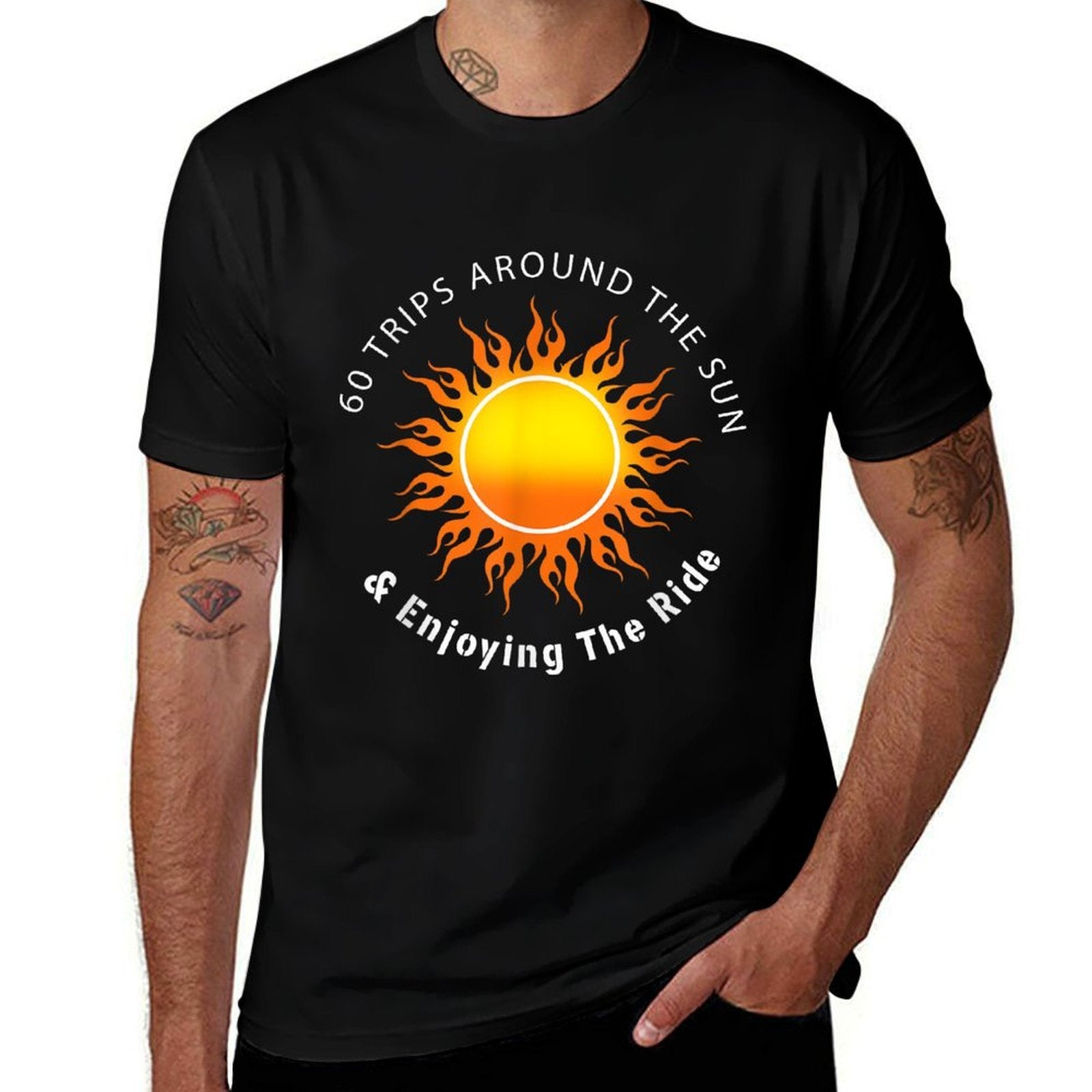 60 Trips Around The Sun 60th Birthday  Cotton T-Shirt