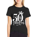 Cool Birthday 50 And Fabulous, 50th Birthday, Birthday Queen, Birthday  Ribbed Collar T-Shirt
