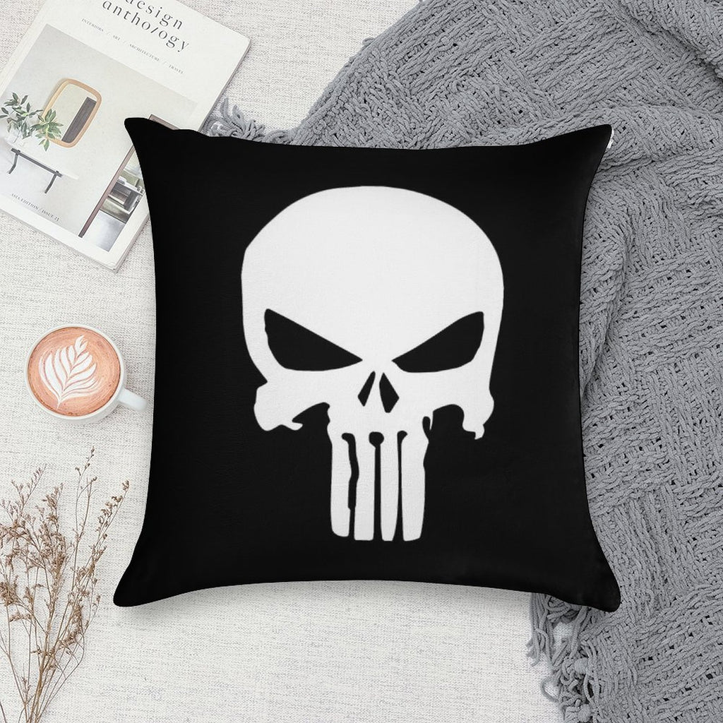 Punisher Skull Inspired Soft Reinforced Edging Throw Pillow