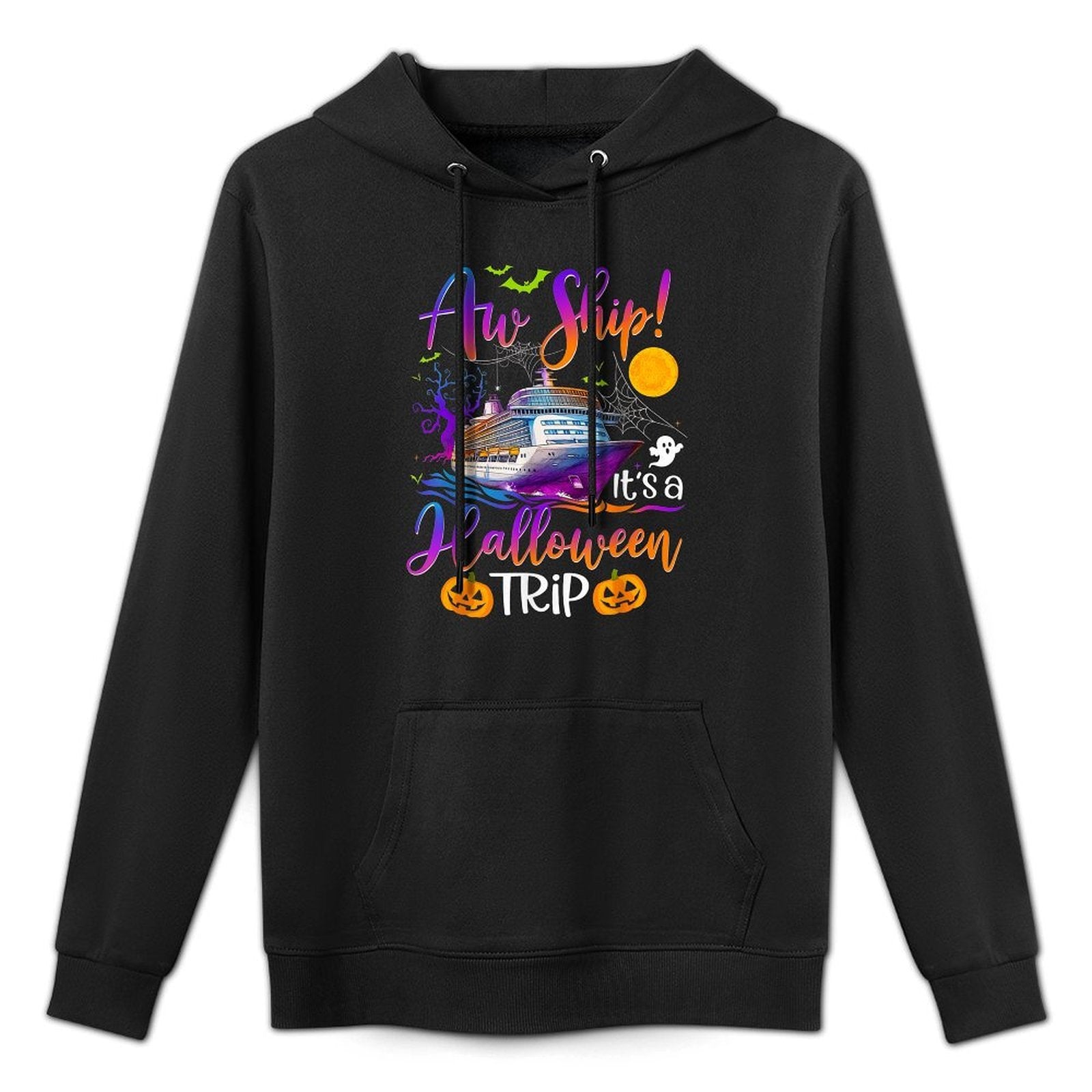 Aw Ship Halloween Family Cruise Crew Family Vacation Trip Kangaroo Pocket Hoodie