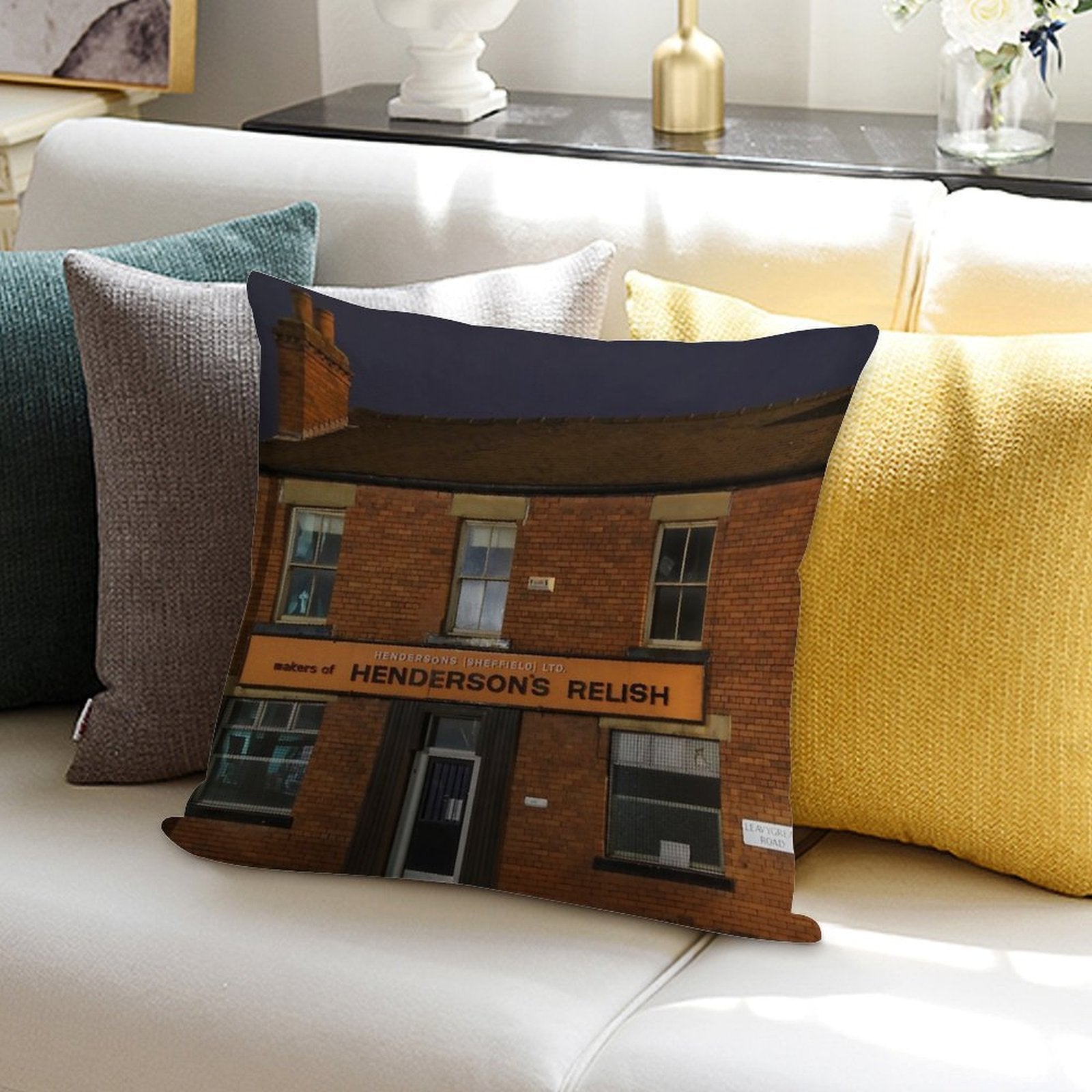 Henderson's Relish Old Building Soft Multiple Sizes Throw Pillow