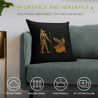 Anubis And Ma’at Soft High-Density Material Throw Pillow