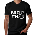 5th Birthday Boy Bro I’m 5 Year Old Five Fifth Party  Relaxed-fit T-Shirt