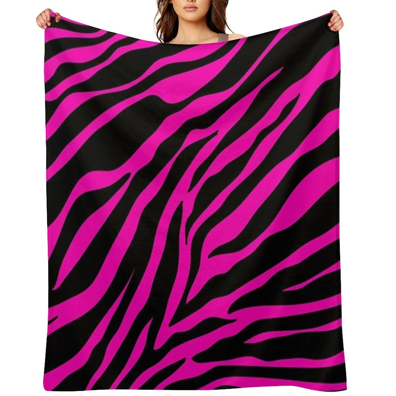 Pink Zebra Multi-functional Throw Blanket