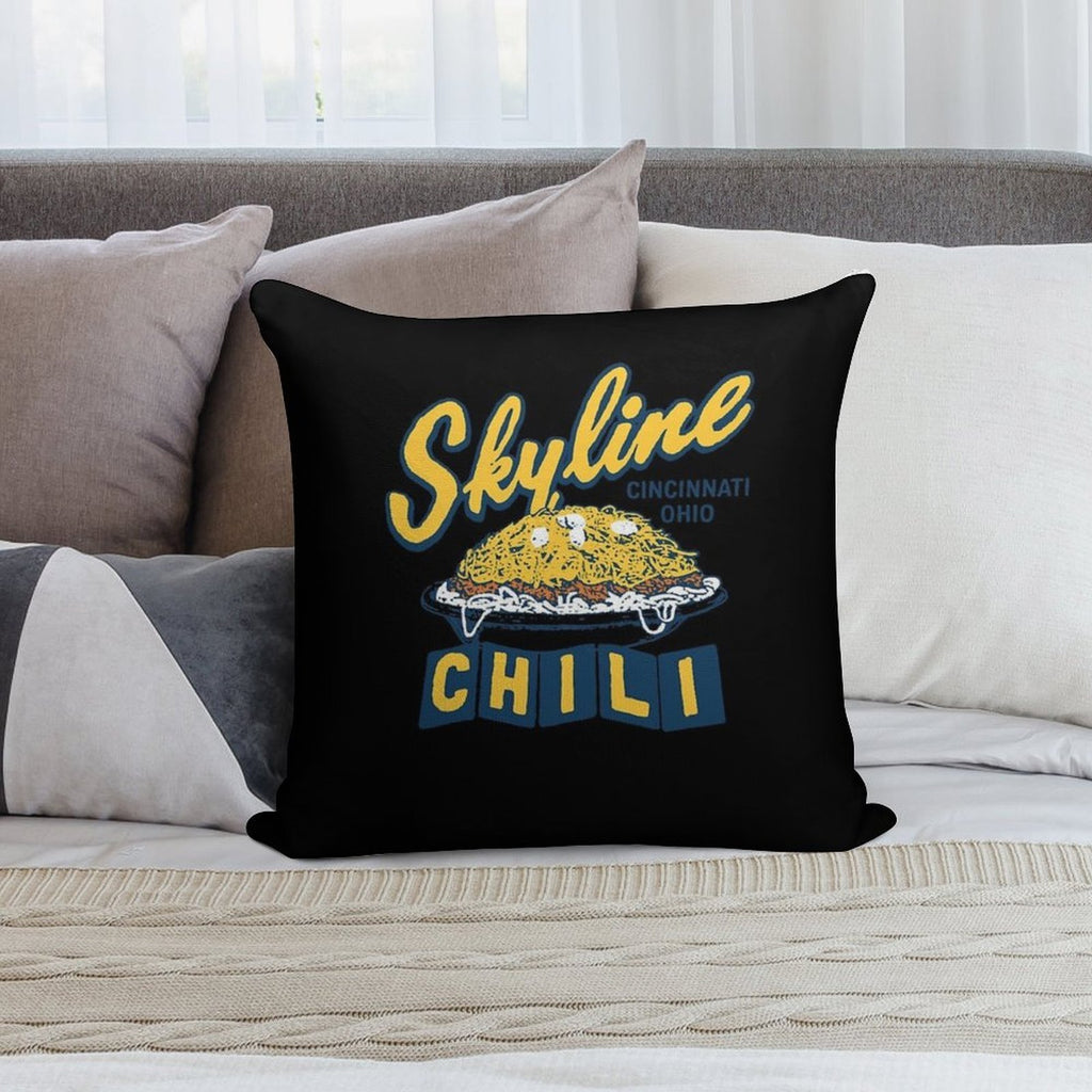 Skyline Chili Cincinnati Soft Durable Construction Throw Pillow
