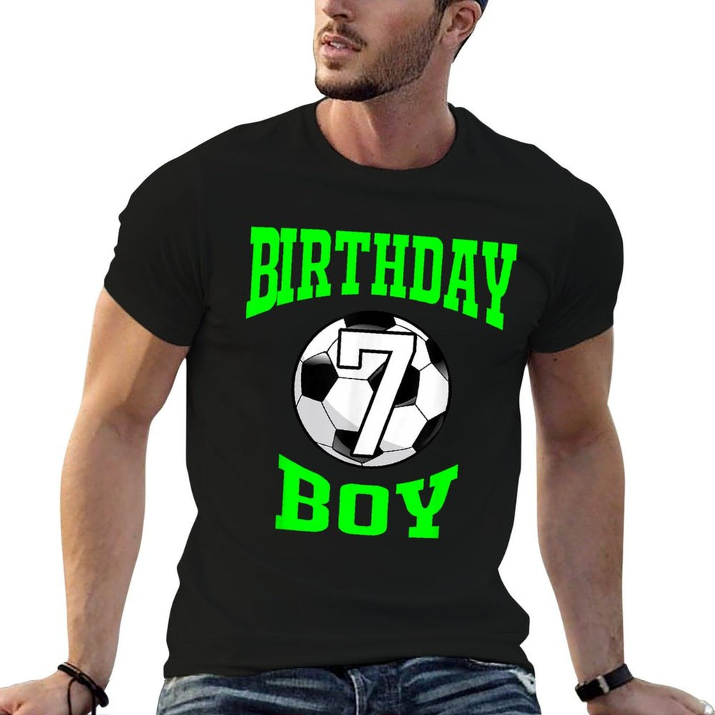 7th Birthday Boy - Soccer T- 7 Years Old Kid  Eco-friendly Material T-Shirt