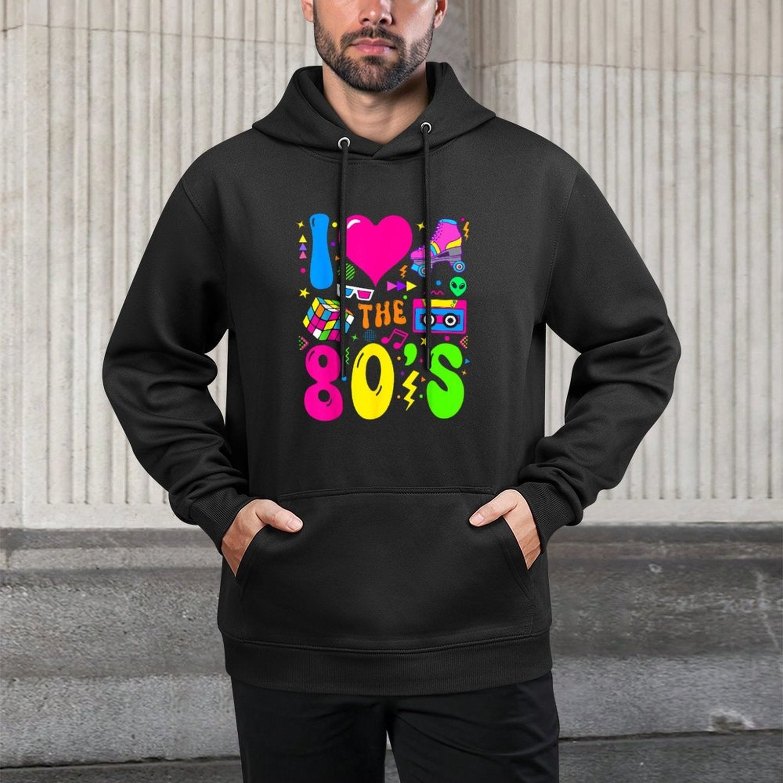 I Love The 80s Party 1980s Themed Costume 80s Theme Outfit Medium-Weight Fabric Hoodie
