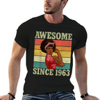 60th Birthday Ts For Women, Awesome Since 1963  Eco-friendly Material T-Shirt