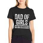 Dad of Girls Outnumbered Men Daddy Fathers Day  Moisture-wicking T-Shirt