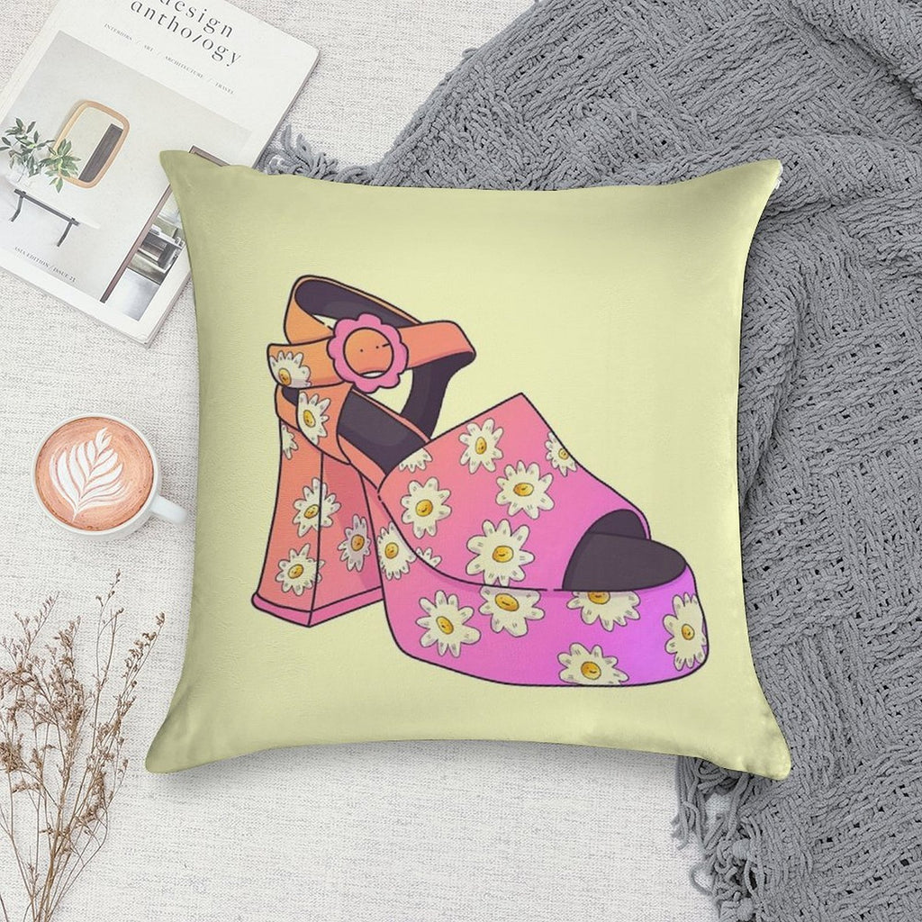 Pink Hot Girl Summer Fashion Platform Heel Soft Style Accent Throw Pillow