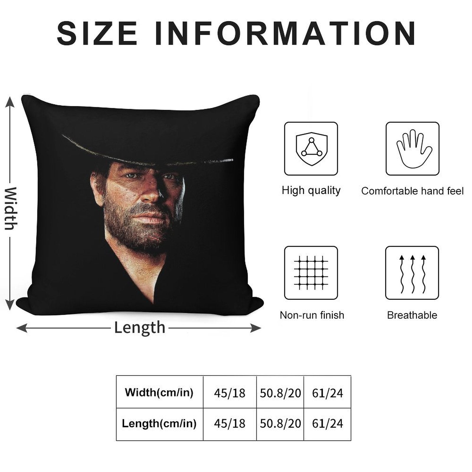 Arthur Morgan Soft Washable Throw Pillow